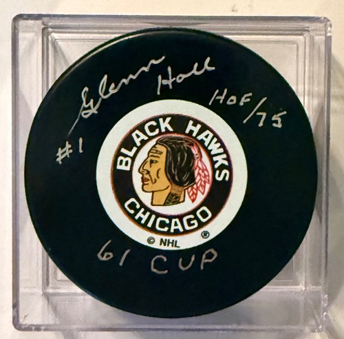 Glenn hall autographed chicago - autographed,